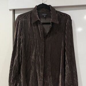rag & bone Brown Striped Velvet Top